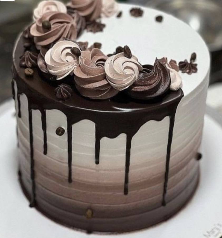 Rich chocolate drip cake with swirled buttercream topping — Cake Letter Auckland